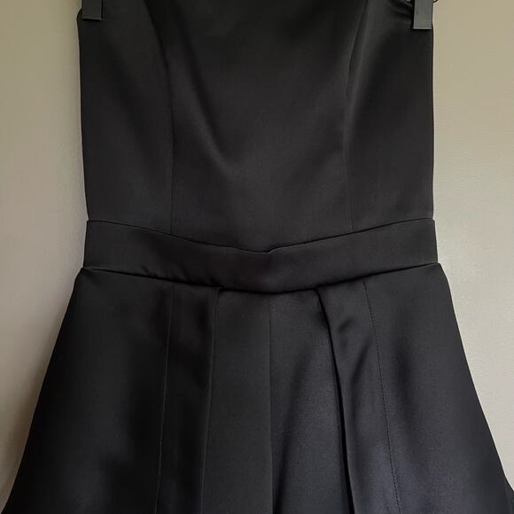 Camilla and Marc Gamer Jumpsuit Romper Sz 4 Black Satin Sleeveless Menswear Chic - Picture 6 of 16